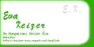 eva keizer business card